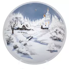 Панно из фарфора "Зимняя сказка"